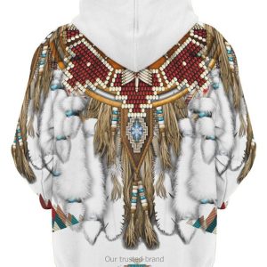 Native American White 3D Hoodie