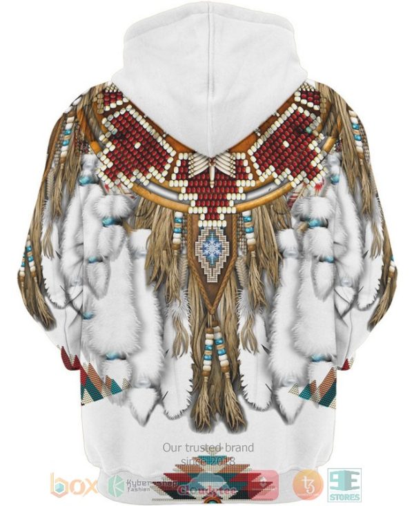 Native American White 3D Hoodie