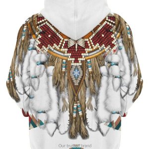 Native American White Pattern 3D Hoodie