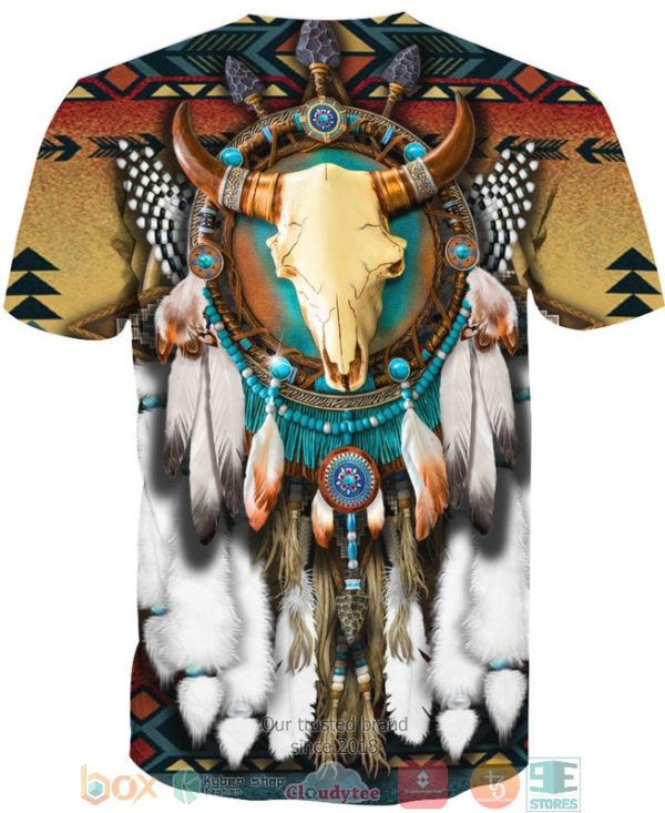 Native Bison Skull Dreamcatcher 3D Shirt