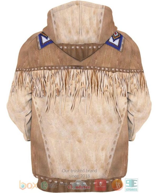 Native Buckskin Beaded 3D Hoodie