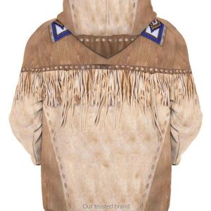 Native Buckskin Beaded 3D Hoodie