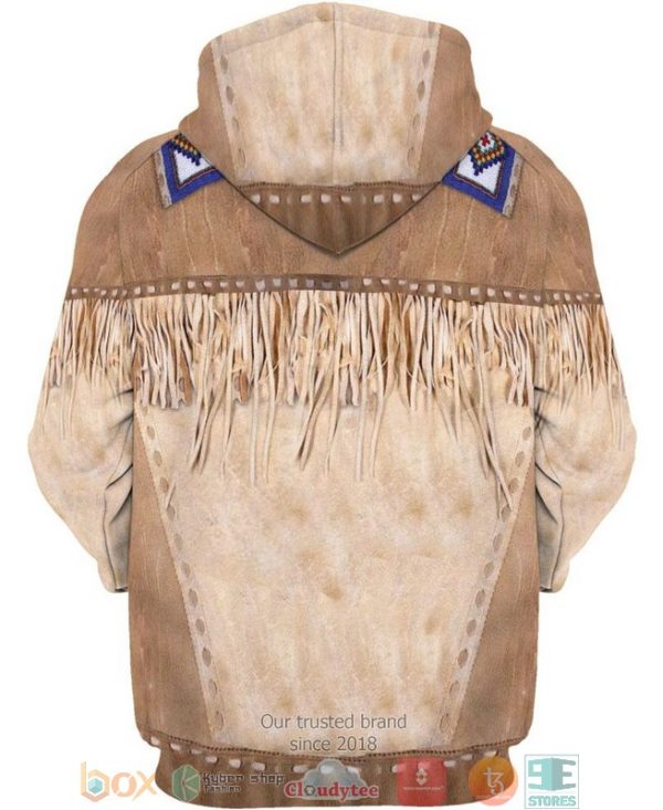 Native Buckskin Beaded 3D Hoodie