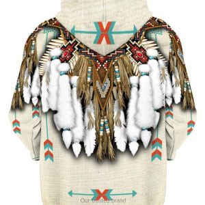 Native Dreamcatcher Patterns White 3D Hoodie