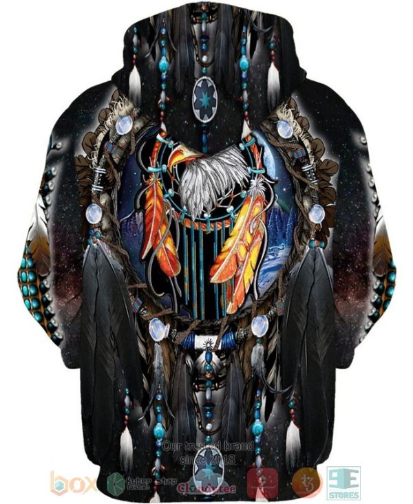 Native Eagle Dreamcatcher Black 3D Hoodie