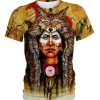 Native Fur Hat American 3D Shirt