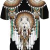 Native Wolf Black 3D Shirt