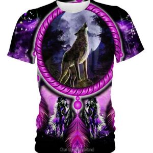 Native Wolf Violet 3D Shirt