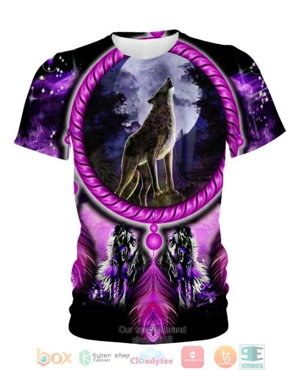 Native Wolf Violet 3D Shirt