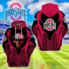 Ncaa Ohio State Buckeyes United States Flag Punisher Skull 3D Hoodie