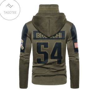 New England Patriots Number 54 Tedy Bruschi Mask Hoodie