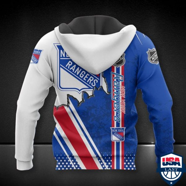 New York Rangers Ver 5 All Over Printed Hoodie