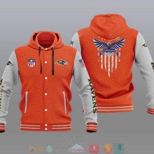 Nfl Baltimore Ravens Eagle American Flag Baseball Jacket Hoodie