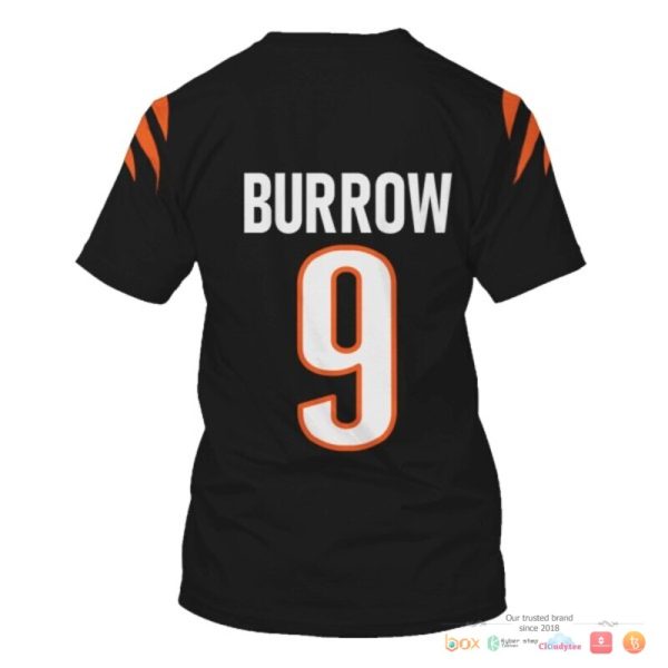 Nfl Burrow 9 Cincinnati Bengals Black 3D Shirt