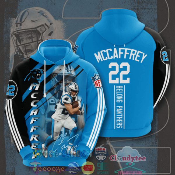 Nfl Carolina Panthers Christian Mccaffrey 22 Belong Panthers Hoodie 3D