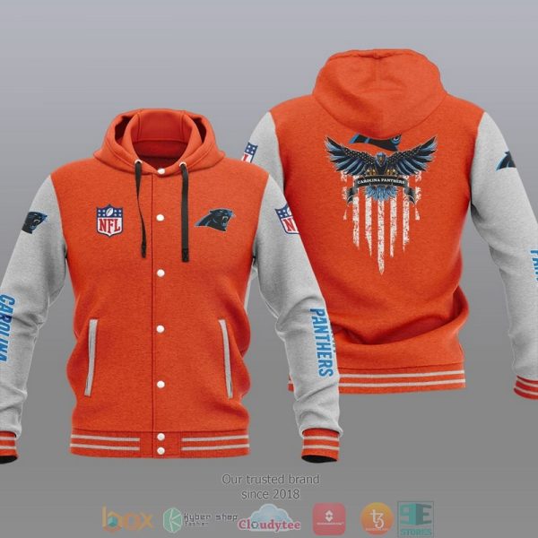 Nfl Carolina Panthers Eagle American Flag Baseball Jacket Hoodie