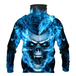 Nfl Carolina Panthers Flameskull 3D Hoodie Mask