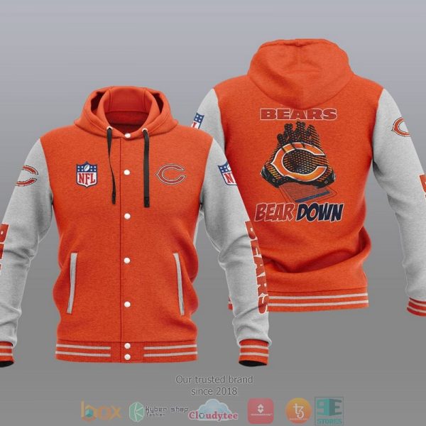 Nfl Chicago Bears Bear Down Baseball Jacket Hoodie