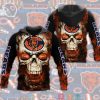 Nfl Chicago Bears Flame Skull 3D Hoodie