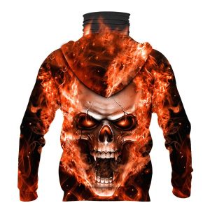 Nfl Chicago Bears Flameskull 3D Hoodie Mask