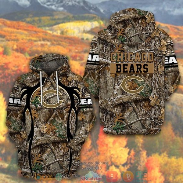 Nfl Chicago Bears Green Camo 3D Hoodie