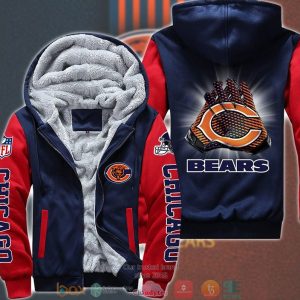 Nfl Chicago Bears Hand Gloves 3D Fleece Hoodie Jacket