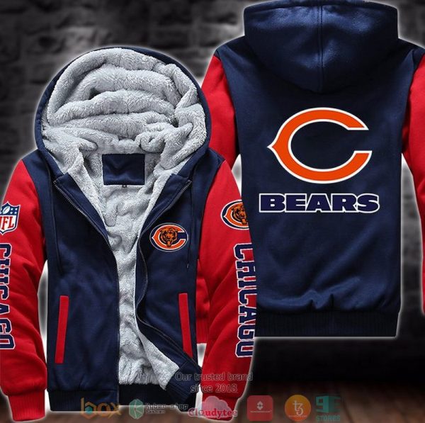 Nfl Chicago Bears Logo 3D Fleece Hoodie Jacket