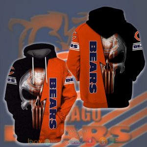 Nfl Chicago Bears Punisher Skull 3D Hoodie