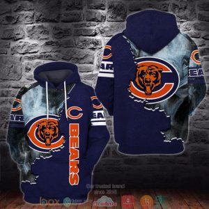 Nfl Chicago Bears Smoke Blue 3D Hoodie