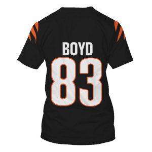 Nfl Cincinnati Bengals Boyd 83 Black 3D Shirt