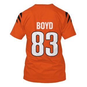 Nfl Cincinnati Bengals Boyd 83 Orange 3D Shirt