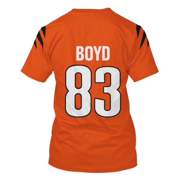 Nfl Cincinnati Bengals Boyd 83 Orange 3D Shirt