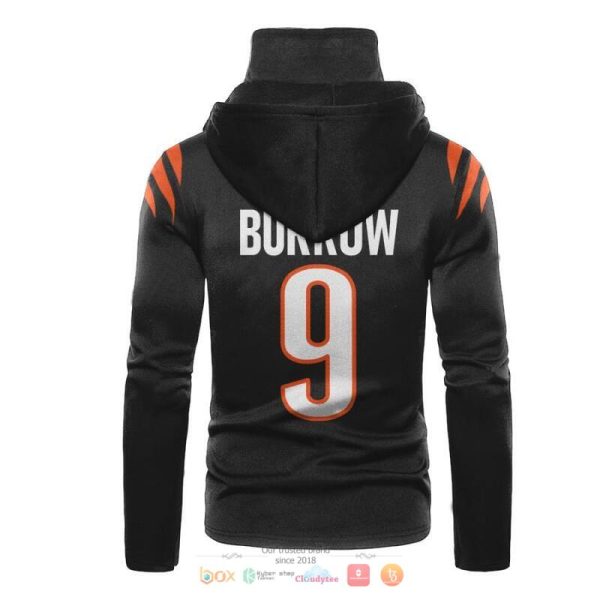 Nfl Cincinnati Bengals Burrow 9 Black 3D Hoodie Mask