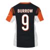 Nfl Cincinnati Bengals Burrow 9 Black Orange 3D Shirt