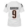 Nfl Cincinnati Bengals Burrow 9 White 3D Shirt