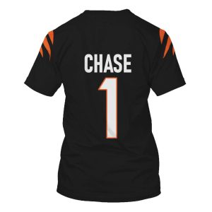 Nfl Cincinnati Bengals Chase 1 Black 3D Shirt