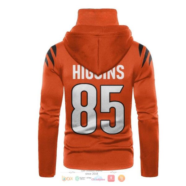 Nfl Cincinnati Bengals Higgins 85 Orange 3D Hoodie Mask