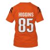 Nfl Cincinnati Bengals Higgins 85 Orange 3D Shirt