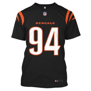 Nfl Cincinnati Bengals Hubbard 94 Black 3D Shirt