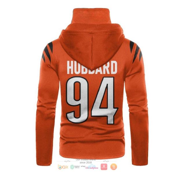 Nfl Cincinnati Bengals Hubbard 94 Orange 3D Hoodie Mask