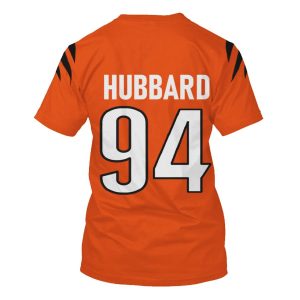 Nfl Cincinnati Bengals Hubbard 94 Orange 3D Shirt