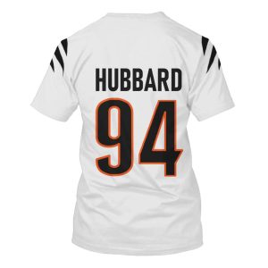 Nfl Cincinnati Bengals Hubbard 94 White 3D Shirt