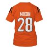 Nfl Cincinnati Bengals Mixon 28 Orange 3D Shirt