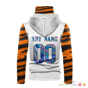 Nfl Cincinnati Bengals White Orange Hologram Custom 3D Hoodie Mask