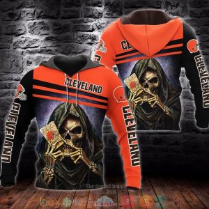 Nfl Cleveland Browns Death God Poker 3D Hoodie