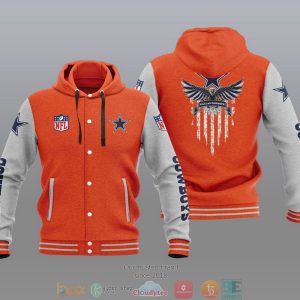 Nfl Dallas Cowboys Eagle American Flag Baseball Jacket Hoodie