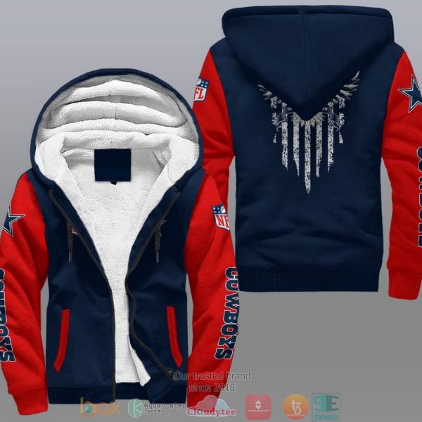 Nfl Dallas Cowboys Eagle American Flag Fleece Hoodie