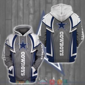 Nfl Dallas Cowboys Grey 3D Hoodie