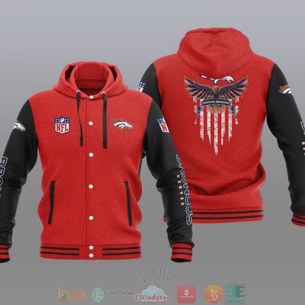 Nfl Denver Broncos Eagle American Flag Baseball Jacket Hoodie