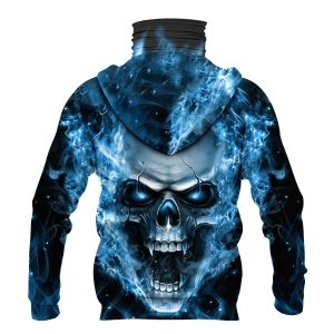 Nfl Detroit Lions Flameskull 3D Hoodie Mask